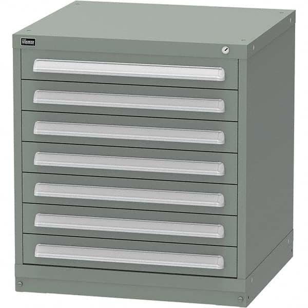 Vidmar - 7 Drawer, 124 Compartment Vidmar Green Steel Modular Storage Cabinet - Caliber Tooling