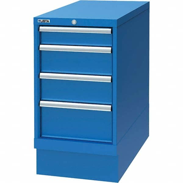 LISTA - 4 Drawer, 34 Compartment Bright Blue Steel Modular Storage Cabinet - Caliber Tooling