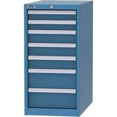 LISTA - 7 Drawer, 45 Compartment Bright Blue Steel Modular Storage Cabinet - Caliber Tooling