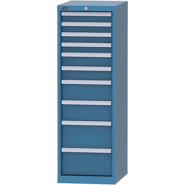 LISTA - 10 Drawer, 216 Compartment Bright Blue Steel Modular Storage Cabinet - Caliber Tooling