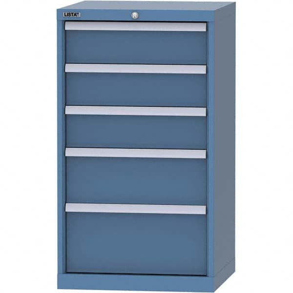 LISTA - 5 Drawer, 84 Compartment Bright Blue Steel Modular Storage Cabinet - Caliber Tooling