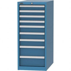 LISTA - 9 Drawer, 45 Compartment Bright Blue Steel Modular Storage Cabinet - Caliber Tooling