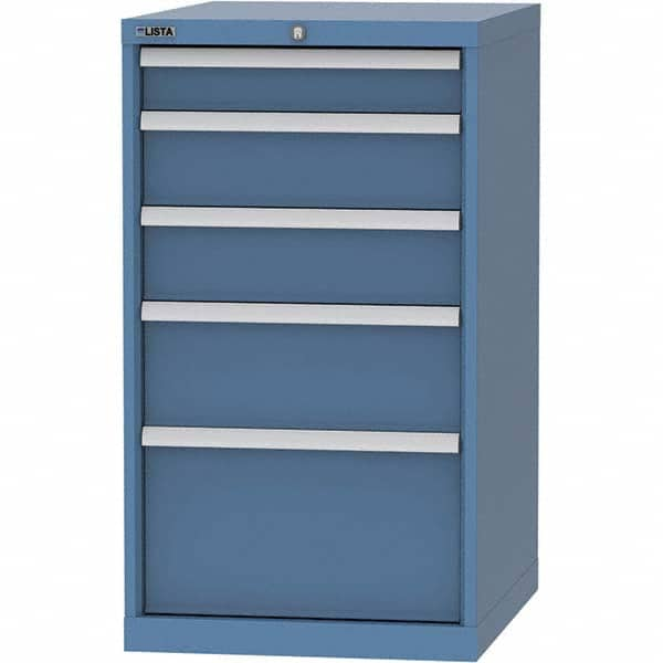 LISTA - 5 Drawer, 99 Compartment Bright Blue Steel Modular Storage Cabinet - Caliber Tooling