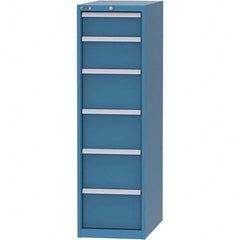 LISTA - 6 Drawer, 45 Compartment Bright Blue Steel Modular Storage Cabinet - Caliber Tooling