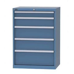 LISTA - 4 Drawer, 124 Compartment Bright Blue Steel Modular Storage Cabinet - Caliber Tooling