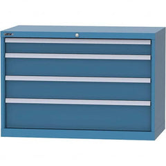 LISTA - 4 Drawer, 84 Compartment Bright Blue Steel Modular Storage Cabinet - Caliber Tooling