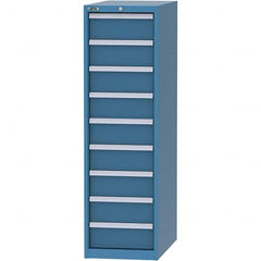 LISTA - 9 Drawer, 45 Compartment Bright Blue Steel Modular Storage Cabinet - Caliber Tooling