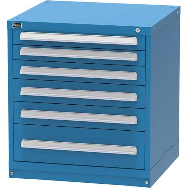 Vidmar - 6 Drawer Bright Blue Steel Modular Storage Cabinet - Caliber Tooling