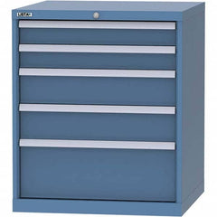 LISTA - 5 Drawer, 45 Compartment Bright Blue Steel Modular Storage Cabinet - Caliber Tooling