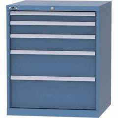 LISTA - 5 Drawer, 45 Compartment Bright Blue Steel Modular Storage Cabinet - Caliber Tooling