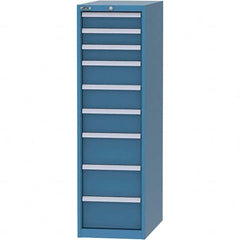 LISTA - 9 Drawer, 45 Compartment Bright Blue Steel Modular Storage Cabinet - Caliber Tooling