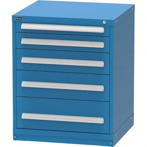 Vidmar - 5 Drawer, 344 Compartment Bright Blue Steel Modular Storage Cabinet - Caliber Tooling