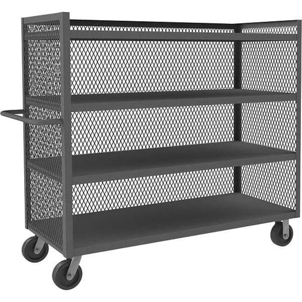 Durham - 3,000 Lb Capacity 4-Shelf 3-Sided Mesh Truck - Caliber Tooling