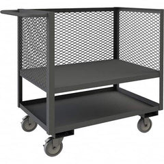 Durham - 1,200 Lb Capacity 2-Shelf 3-Sided Mesh Truck - Caliber Tooling