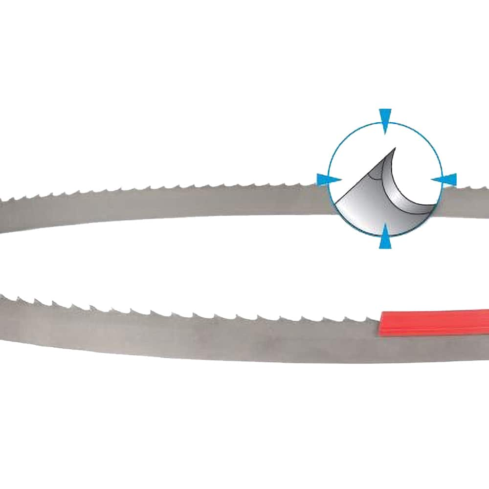 Welded Bandsaw Blade: 11' 10″ Long, 1″ Wide, 0.035″ Thick, 3 to 4 TPI Bi-Metal, Toothed Edge