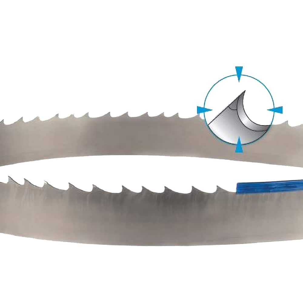 Welded Bandsaw Blade: 11' 6″ Long, 1″ Wide, 0.035″ Thick, 3 to 4 TPI Bi-Metal, Toothed Edge