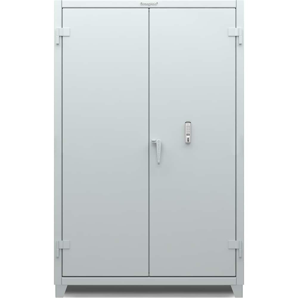 StrongHold - Storage Cabinets; Type: Locking ; Width (Inch): 48 ; Depth (Inch): 24 ; Height (Inch): 75 ; Number of Shelves: 3 ; Material: Steel - Exact Industrial Supply