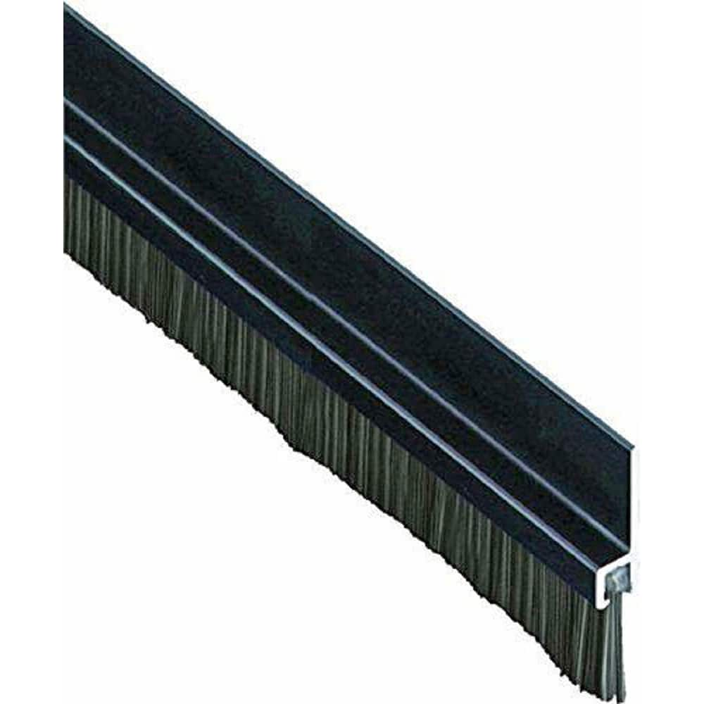 Pemko - Sweeps & Seals; Type: Brush Door Bottom Sweep ; Width (Inch): 1/4 ; Finish/Coating: Dark Bronze Anodized Aluminum ; Material: 6063-T6 Aluminum Alloy and Temper Retainer ; Back Strip Brush Width (Inch): 1 ; Bristle Length (Inch): 1.0000 - Exact Industrial Supply