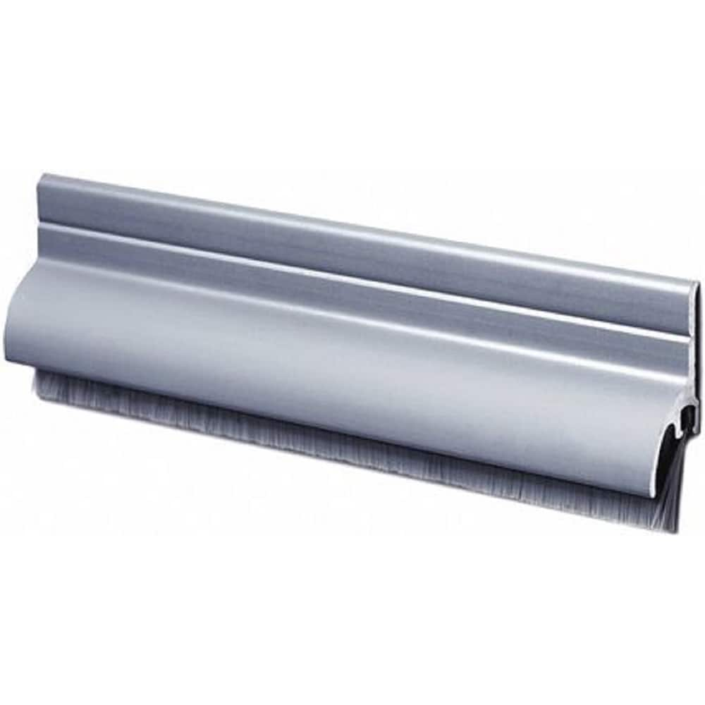 Pemko - Sweeps & Seals; Type: Door Bottom Sweep with Rain Drip ; Width (Inch): 1/2 ; Finish/Coating: Clear Anodized Aluminum ; Material: 6063-T6 Extruded Tempered Aluminum ; Back Strip Brush Width (Inch): 1.5 ; Bristle Length (Inch): 1.0000 - Exact Industrial Supply