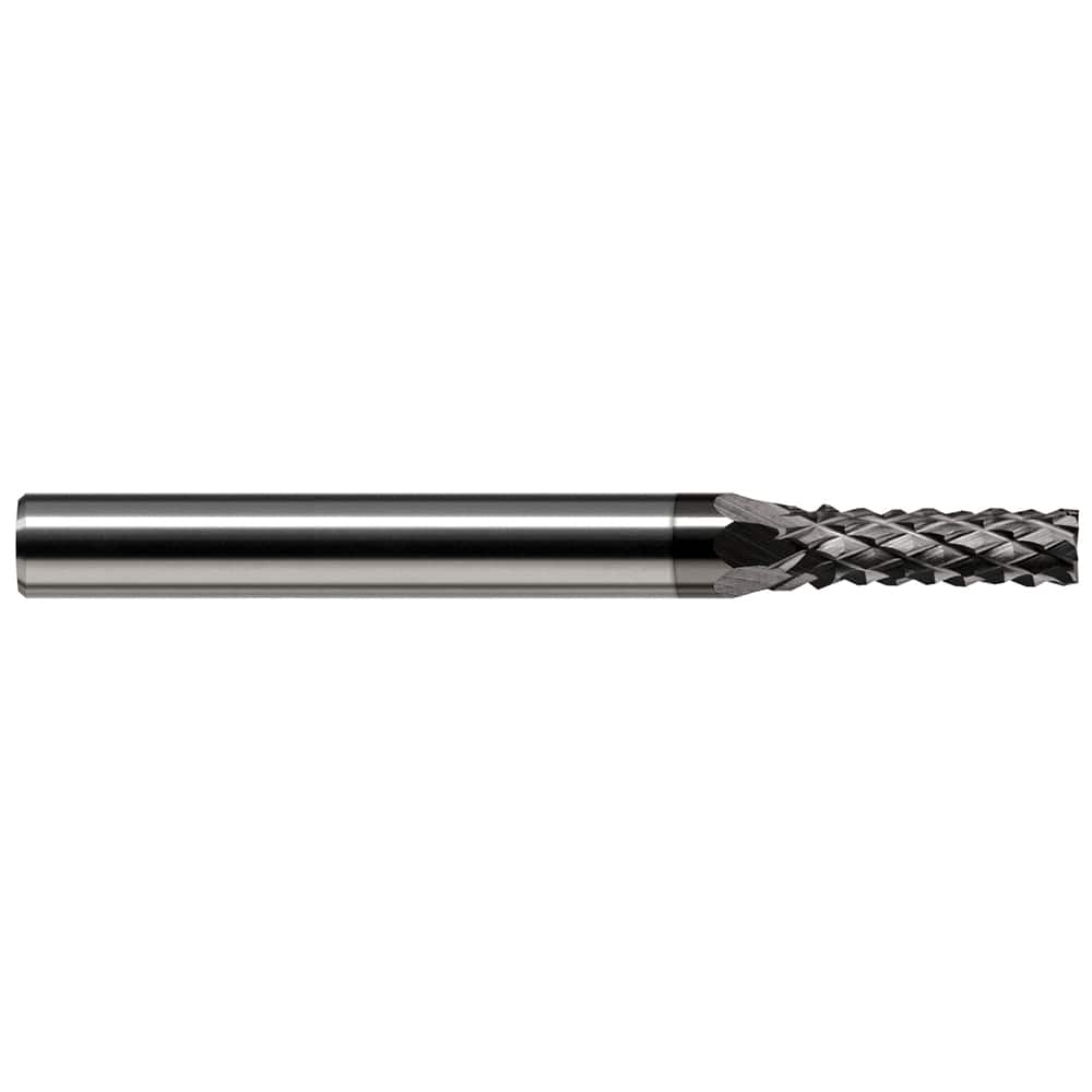 Harvey Tool - 1/8" Diam, 3/8" LOC, 1/8" Shank Diam, 8-Flute Burr-End Diamond-Pattern Router Bit