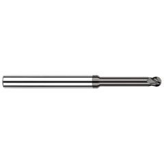 Harvey Tool - 1/32", 3/64" LOC, 1/8" Shank Diam, 4 Flute Solid Carbide Ball End Mill - Exact Industrial Supply