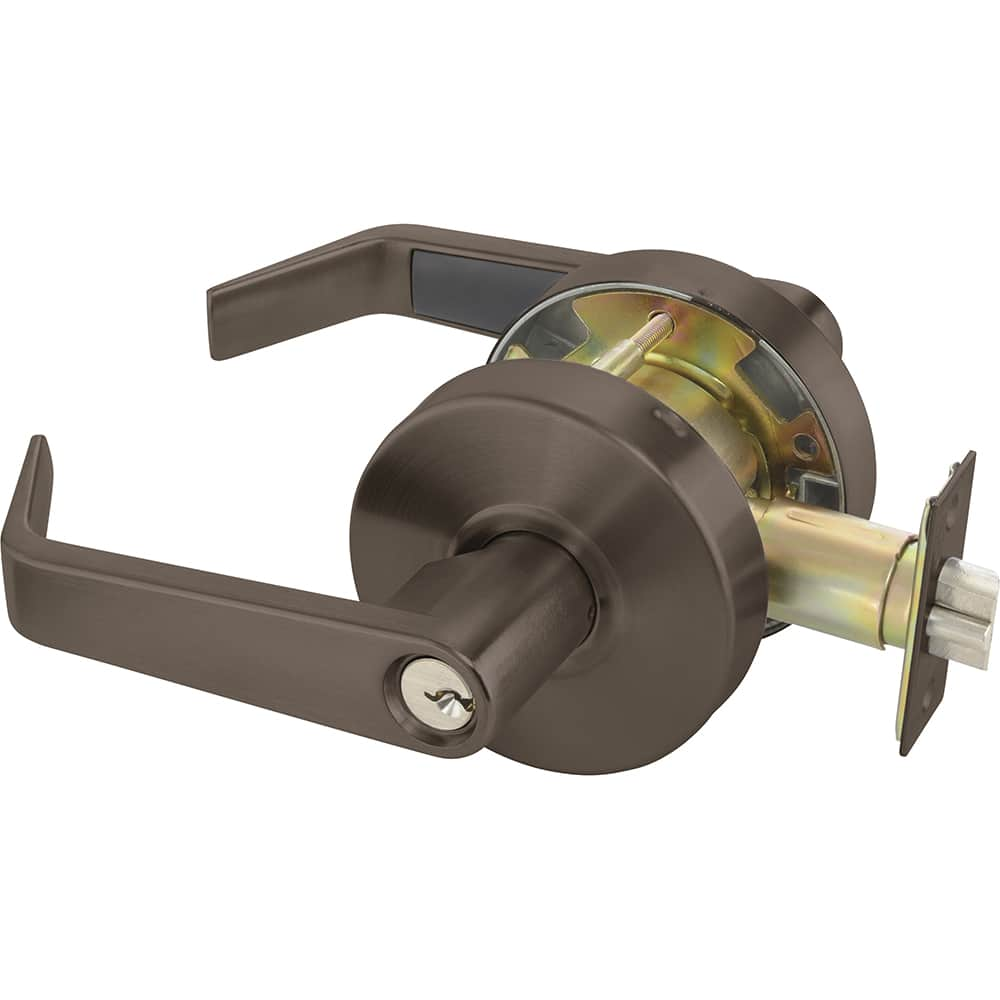 Yale - Lever Locksets; Door Thickness: 1-3/4 (Inch); Door Thickness: 1-3/4 ; Back Set: 2-3/4 (Inch); For Use With: Classroom or Utility Room Doors ; Finish/Coating: Oxidized Satin Dark Bronze (10B) ; Cylinder Type: 6 Pin Para Keyway - Exact Industrial Supply