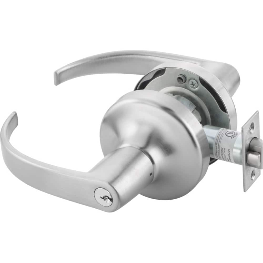 Yale - Lever Locksets; Door Thickness: 1-3/4 (Inch); Door Thickness: 1-3/4 ; Back Set: 2-3/4 (Inch); For Use With: Storeroom; Utility; Exit Doors ; Finish/Coating: Satin Chrome ; Cylinder Type: 6 Pin Schlage C Keway, Keyed - Exact Industrial Supply