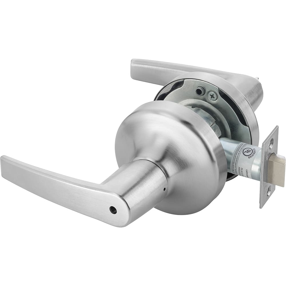 Lever Locksets; Door Thickness: 1-3/4; Door Thickness: 1-3/4; Back Set: 2-3/4; For Use With: Lavatory or Other Privacy Doors; Finish/Coating: Satin Chrome; Special Item Information: Privacy; Bedroom or Bath Lock Function; Rating: Fire Rated