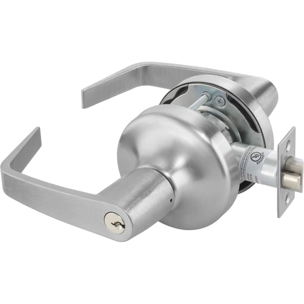 Yale - Lever Locksets; Door Thickness: 1-3/4 (Inch); Door Thickness: 1-3/4 ; Back Set: 2-3/4 (Inch); For Use With: Classroom or Utility Room Doors ; Finish/Coating: Satin Chrome ; Cylinder Type: 6 Pin Para Keyway - Exact Industrial Supply