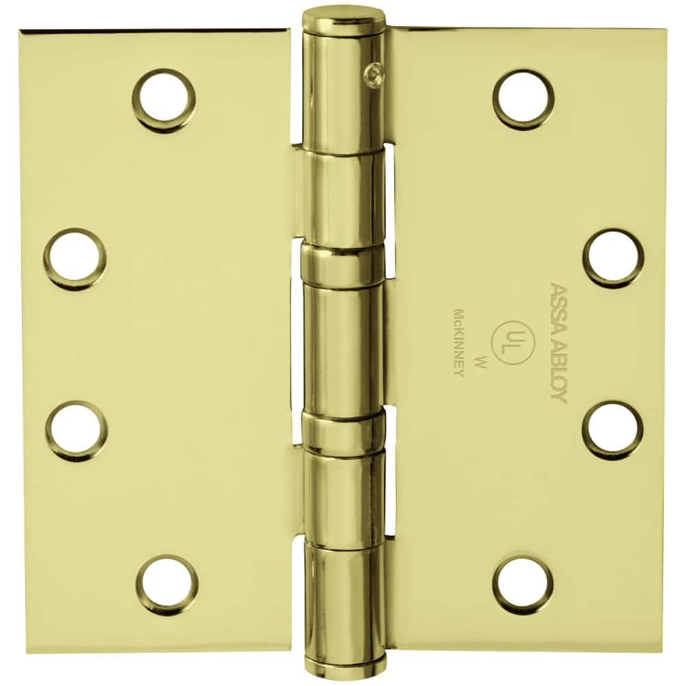 Yale - Commercial Hinges; Length (Inch): 4-1/2 ; Thickness (Decimal Inch): 0.1340 ; Number of Knuckles: 5.000 ; Stanley Finish Code: US3 ; Finish/Coating: US3 ; Box Quantity: 3 - Exact Industrial Supply