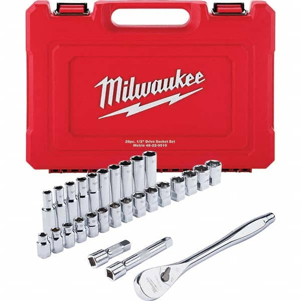 Milwaukee Tool - Socket Sets Measurement Type: Metric Drive Size: 1/2 - Caliber Tooling