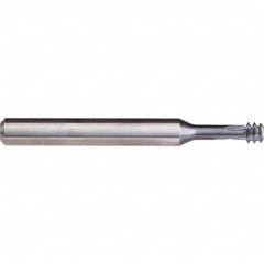 Helical Flute Thread Mill: 1/4-28, Internal, 5 Flute, 1/4″ Shank Dia, Solid Carbide 28 TPI, 0.2067″ Cut Dia, 0.0358″ LOC, 1.417″ OAL, TiAlN-T46 Coated