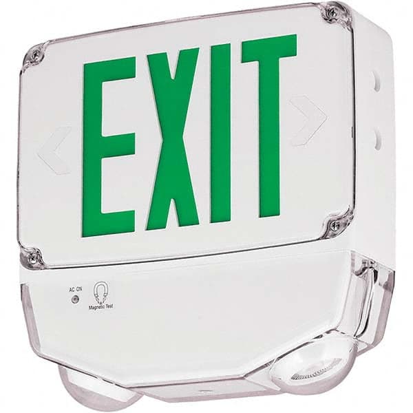 Hubbell Lighting - Illuminated Exit Signs Number of Faces: 2 Letter Color: Green - Caliber Tooling