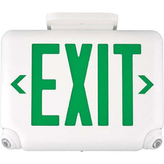 Hubbell Lighting - Combination Exit Signs Mounting Type: Wall Mount; Ceiling Mount Number of Faces: 1 - Caliber Tooling