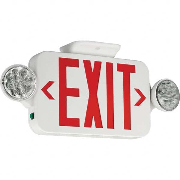 Hubbell Lighting - Combination Exit Signs Mounting Type: Wall Mount; Ceiling Mount Number of Faces: 1 - Caliber Tooling