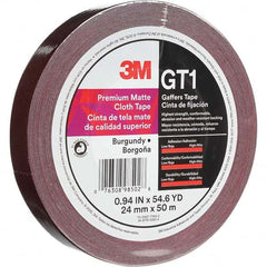 3M - 50m x 24mm x 11 mil Burgundy Cotton Cloth Gaffers Tape - Caliber Tooling