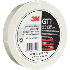 3M - 50m x 24mm x 11 mil White Cotton Cloth Gaffers Tape - Caliber Tooling