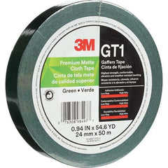 3M - 50m x 24mm x 11 mil Green Cotton Cloth Gaffers Tape - Caliber Tooling