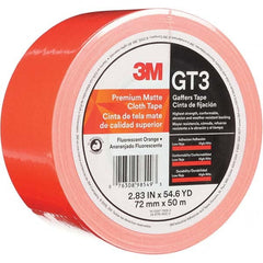 3M - 50m x 72mm x 11 mil Fluorescent Orange Cotton Cloth Gaffers Tape - Caliber Tooling