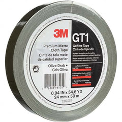 3M - 50m x 24mm x 11 mil Olive Green Cotton Cloth Gaffers Tape - Caliber Tooling