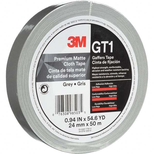 3M - 50m x 24mm x 11 mil Gray Cotton Cloth Gaffers Tape - Caliber Tooling