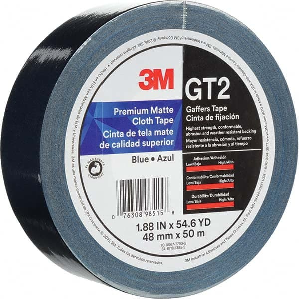 3M - 50m x 48mm x 11 mil Blue Cotton Cloth Gaffers Tape - Caliber Tooling