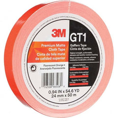 3M - 50m x 24mm x 11 mil Fluorescent Orange Cotton Cloth Gaffers Tape - Caliber Tooling