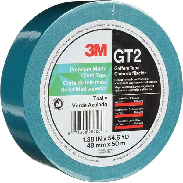 3M - 50m x 48mm x 11 mil Teal Cotton Cloth Gaffers Tape - Caliber Tooling