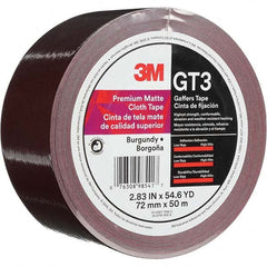 3M - 50m x 72mm x 11 mil Burgundy Cotton Cloth Gaffers Tape - Caliber Tooling