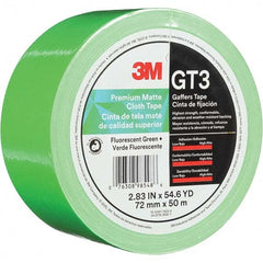 3M - 50m x 72mm x 11 mil Fluorescent Green Cotton Cloth Gaffers Tape - Caliber Tooling