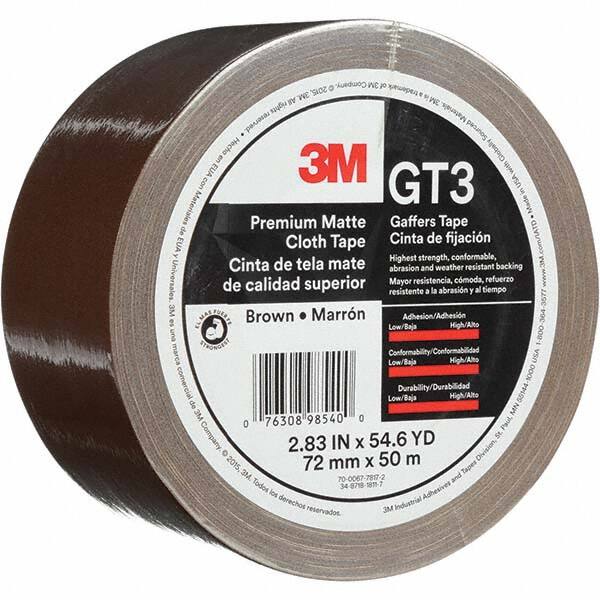 3M - 50m x 72mm x 11 mil Brown Cotton Cloth Gaffers Tape - Caliber Tooling