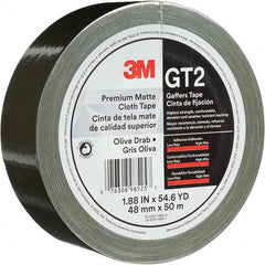 3M - 50m x 48mm x 11 mil Olive Green Cotton Cloth Gaffers Tape - Caliber Tooling