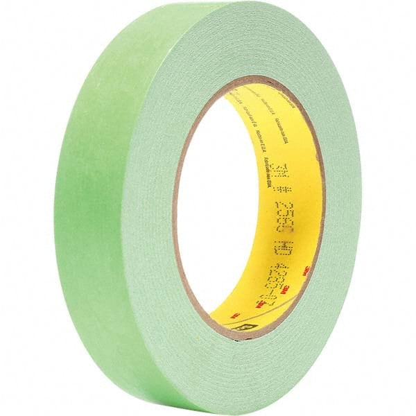 3M - 1" Wide x 60 Yd Long x 6.7 mil Light Green Paper Masking Tape - Caliber Tooling