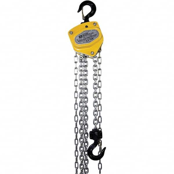 OZ Lifting Products - 1,000 Lb Capacity, 15' Lift Height, Manual Chain Hoist with Overload Protection - Caliber Tooling